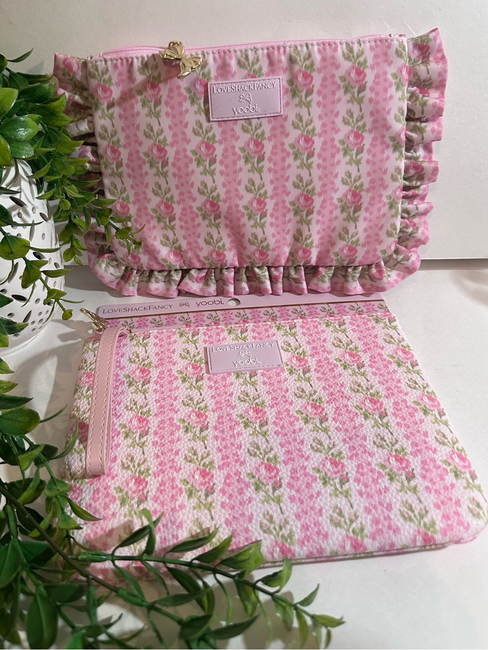 LoveShackFancy Blooming Heirloom Pink Floral Cosmetic/Accessory - 2 period kit